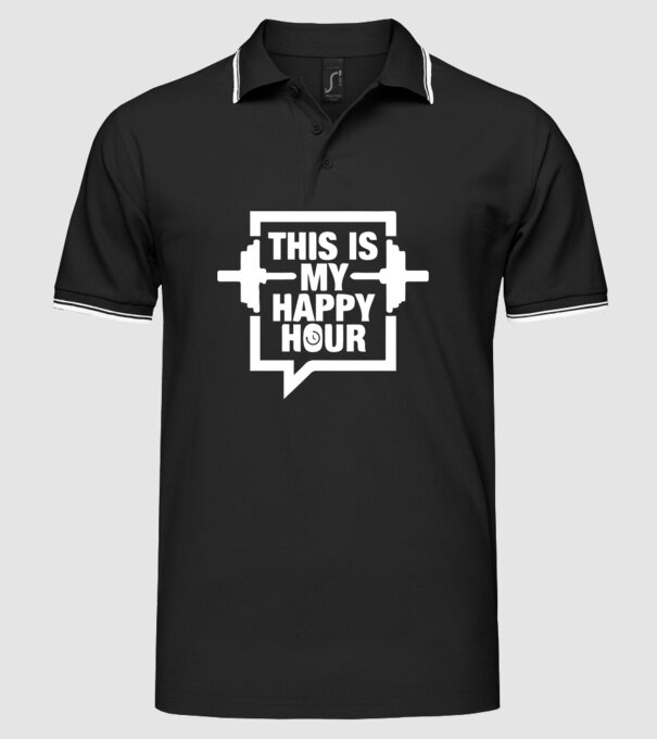 this is my happy hour model negru pe tricou