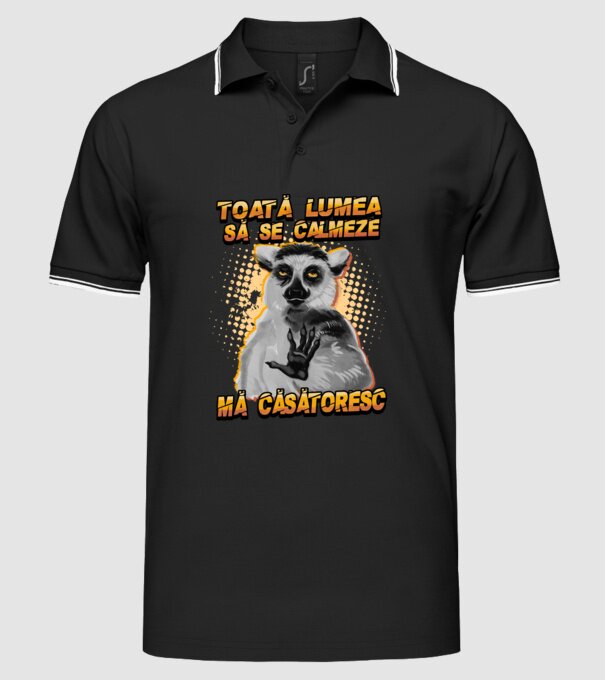 toată lumea - să se calmeze - mă căsătoresc model negru pe tricou
