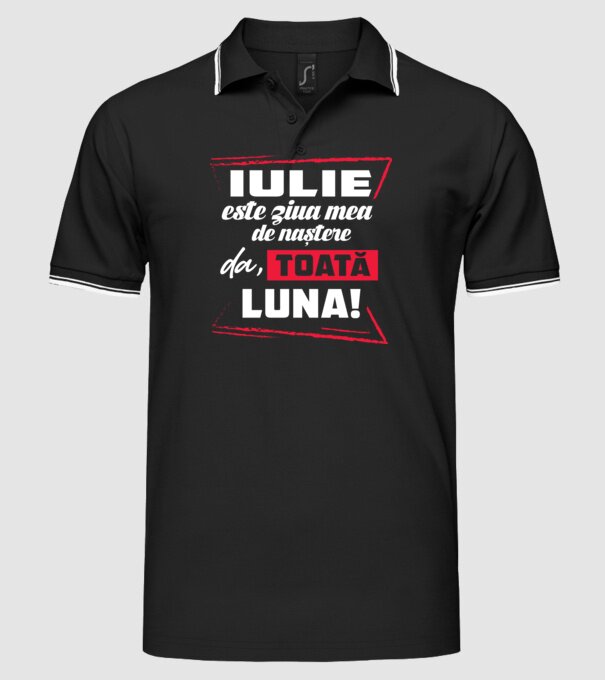 Toată luna IULIE model negru pe tricou