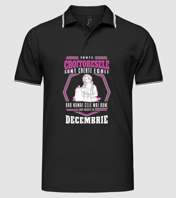Toate croitoresele decembrie model negru pe tricou