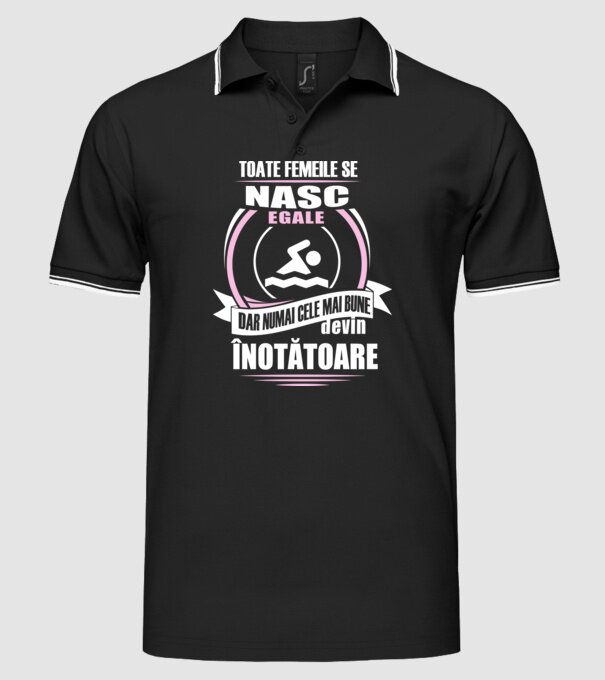 toate femeile se nasc egale, dar numai cele mai bune devin înotătoare model negru pe tricou