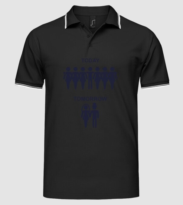 today tomorrow model negru pe tricou