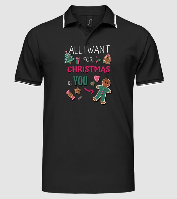 Tot ce-mi doresc de Crăciun să TE om Negro model negru pe tricou