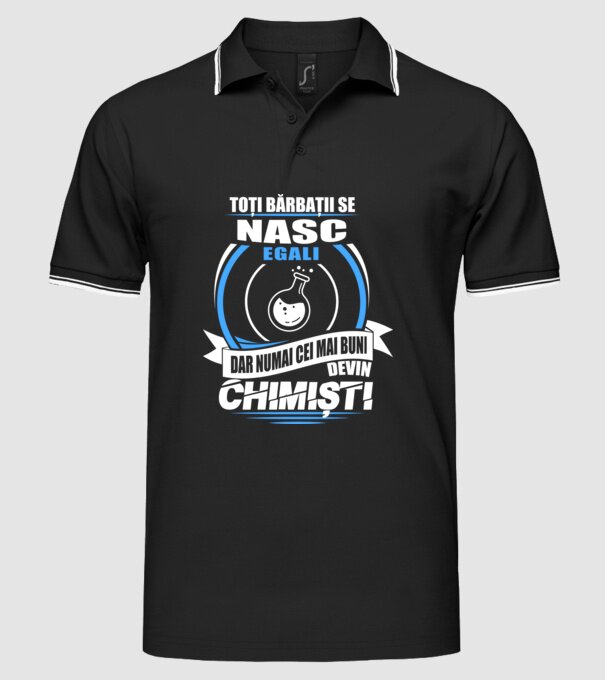 Toți bărbații se nasc egali chimiști model negru pe tricou