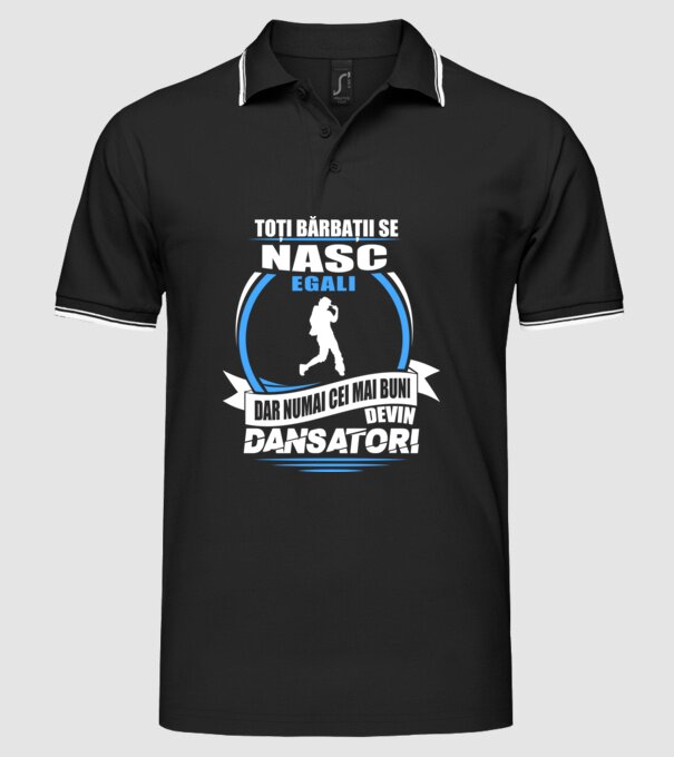 Toți bărbații se nasc egali dansatori model negru pe tricou