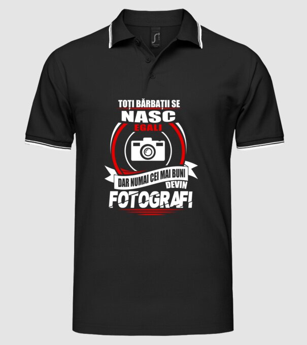 Toți bărbații se nasc egali fotografi model negru pe tricou