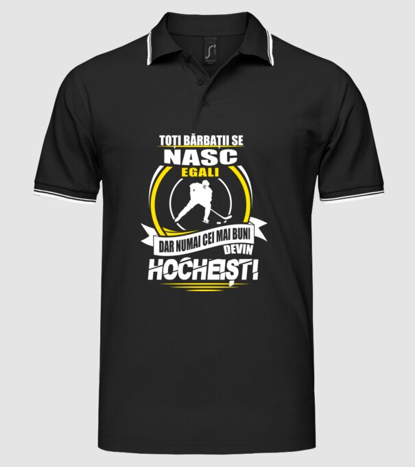 Toți bărbații se nasc egali hocheiștii model negru pe tricou