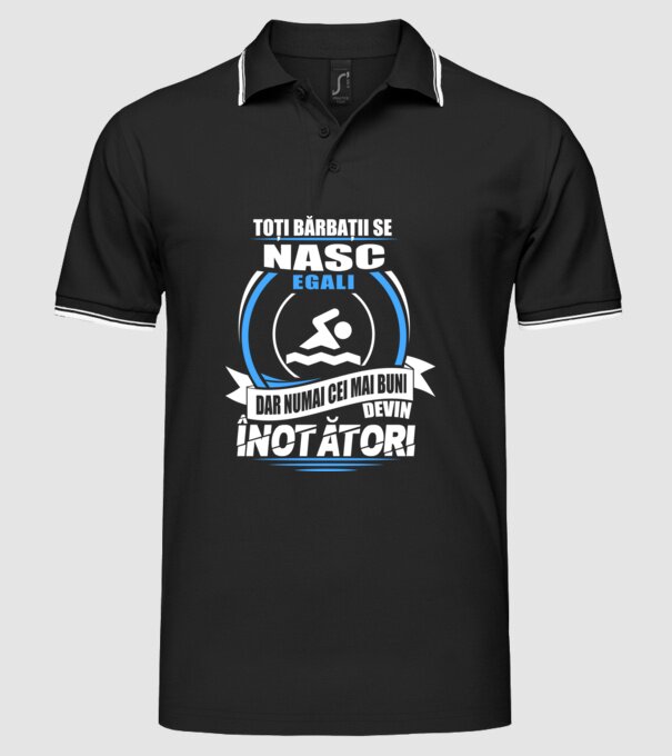 Toți bărbații se nasc egali înotători model negru pe tricou