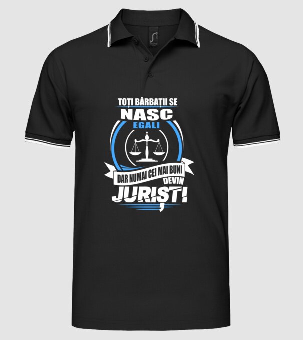 Toți bărbații se nasc egali juriști model negru pe tricou