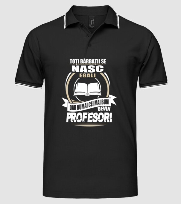 Toți bărbații se nasc egali profesori model negru pe tricou