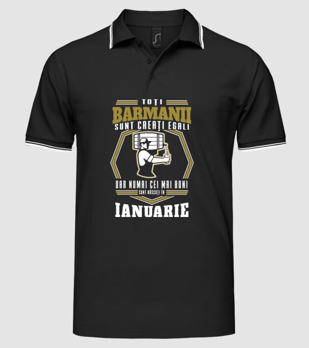 Toți barmanii creați egali ianuarie model negru pe tricou