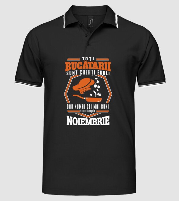 Toți bucătarii sunt creați egali, dar numai cei mai buni sunt născuți în noiembrie model negru pe tricou