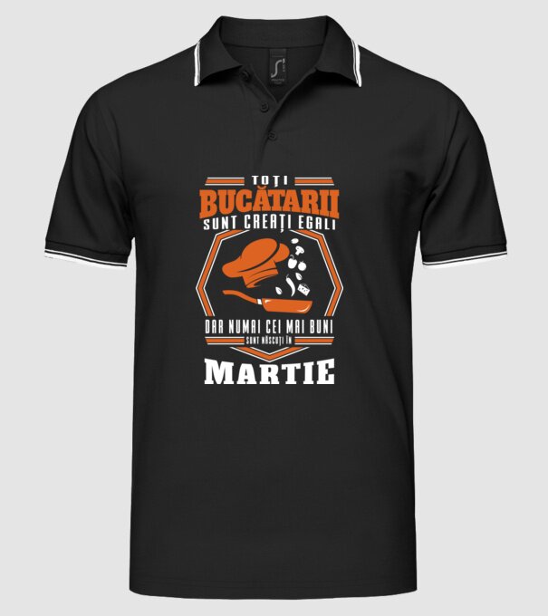 Toți bucătarii sunt creați egali martie model negru pe tricou