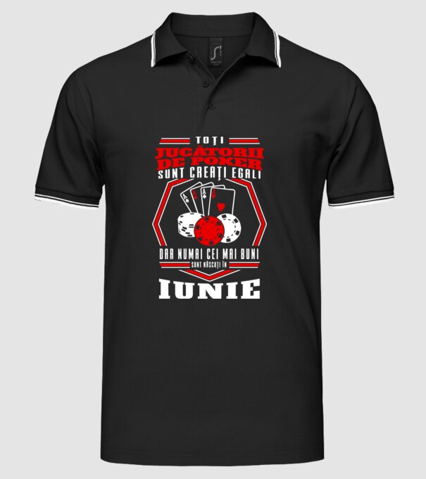 Toți jucătorii de poker sunt creați egali iunie model negru pe tricou