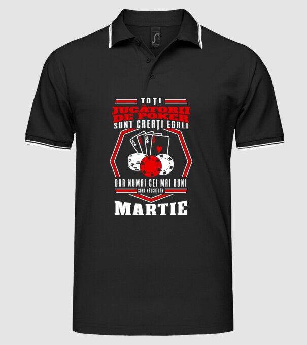 Toți jucătorii de poker sunt creați egali martie model negru pe tricou