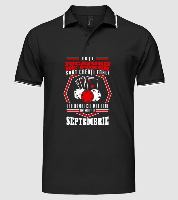 Toți jucătorii de poker sunt creați egali septembrie model negru pe tricou