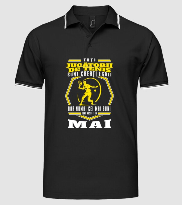 Toți jucătorii de tenis sunt creați egali mai model negru pe tricou