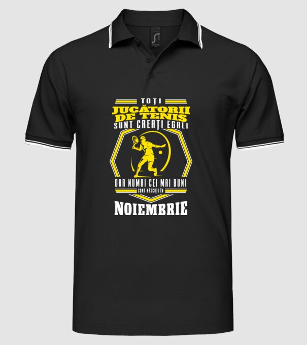 Toți jucătorii de tenis sunt creați egali noiembrie model negru pe tricou
