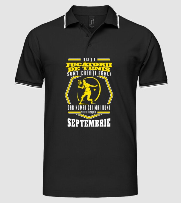 Toți jucătorii de tenis sunt creați egali Septembrie model negru pe tricou