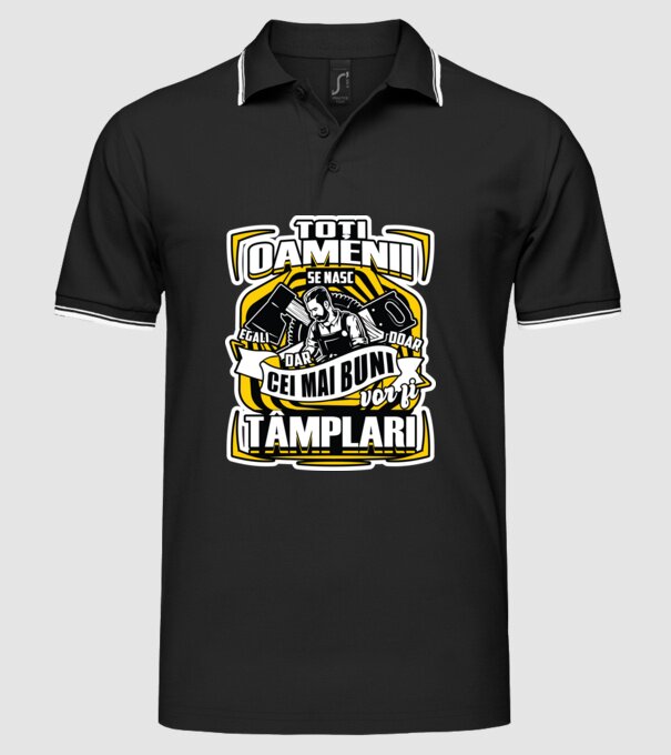 Toți oamenii tâmplari model negru pe tricou