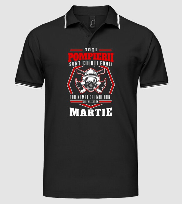 Toți pompierii sunt creați egali, dar numai cei mai buni sunt născuți în martie model negru pe tricou