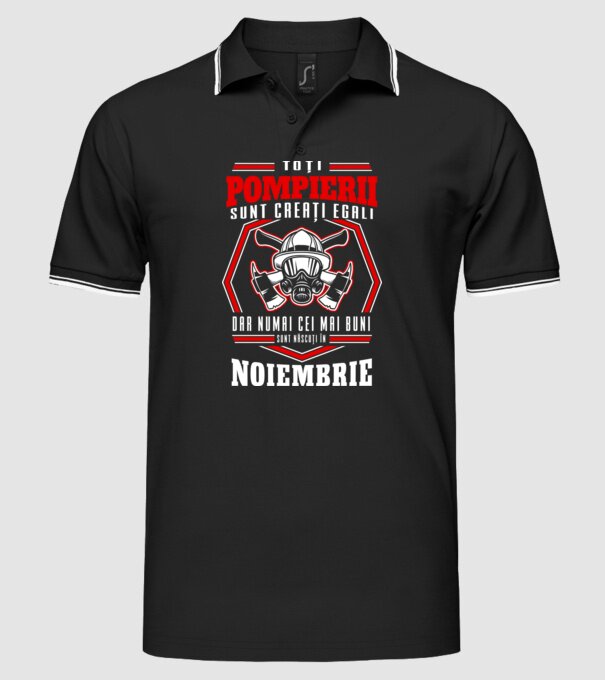 Toți pompierii sunt creați egali, dar numai cei mai buni sunt născuți în noiembrie model negru pe tricou