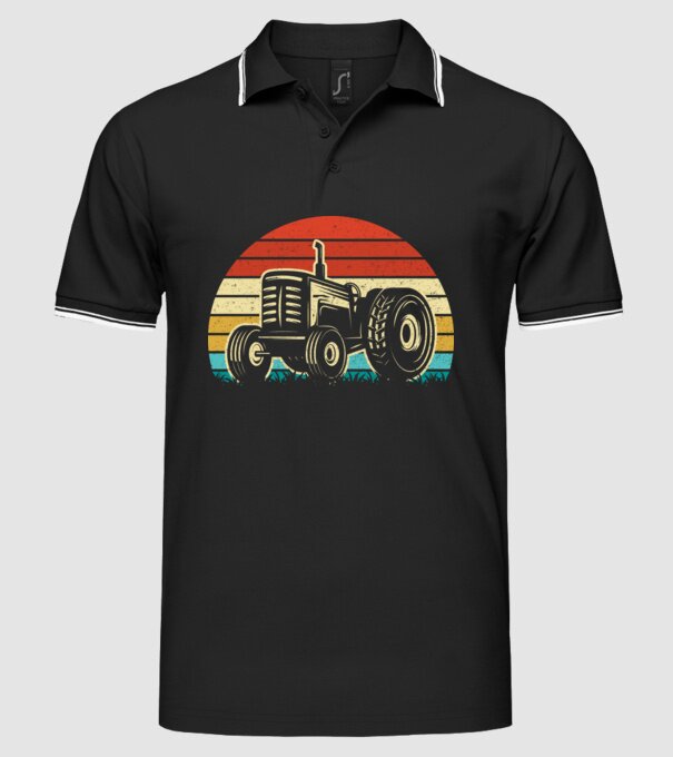TRACTOR model negru pe tricou