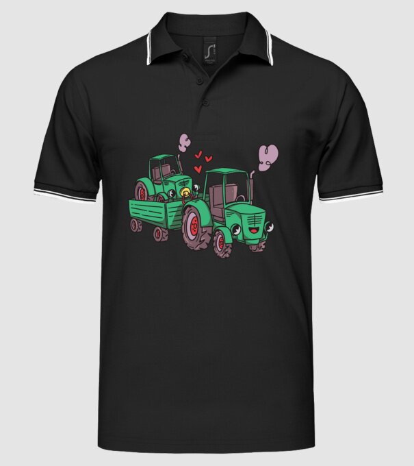 TRACTOR model negru pe tricou