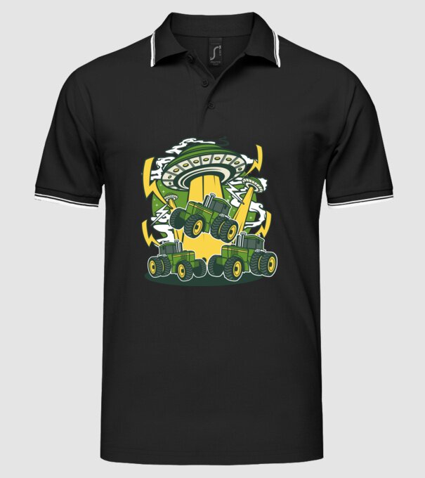 TRACTOR model negru pe tricou