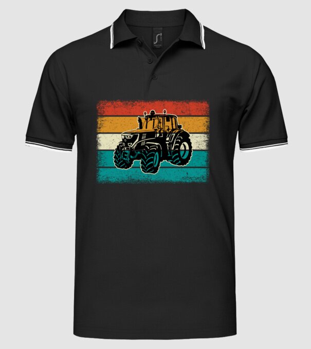 TRACTOR model negru pe tricou
