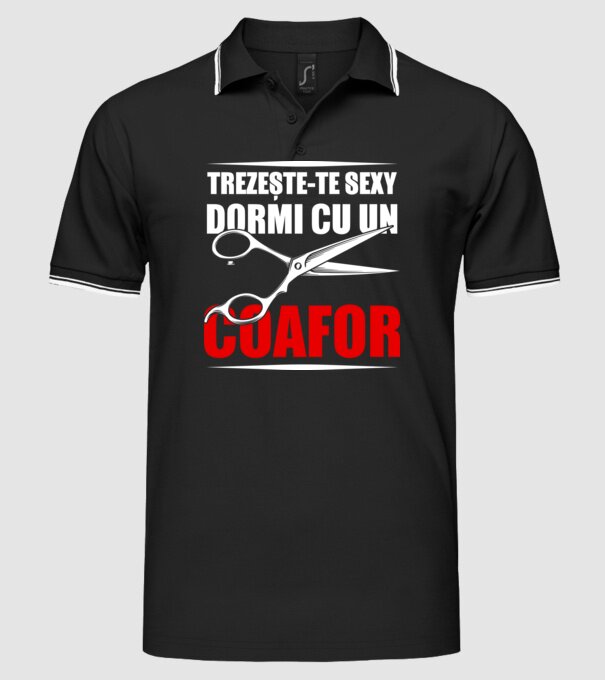 Trezește-te sexy, dormi cu un coafor model negru pe tricou