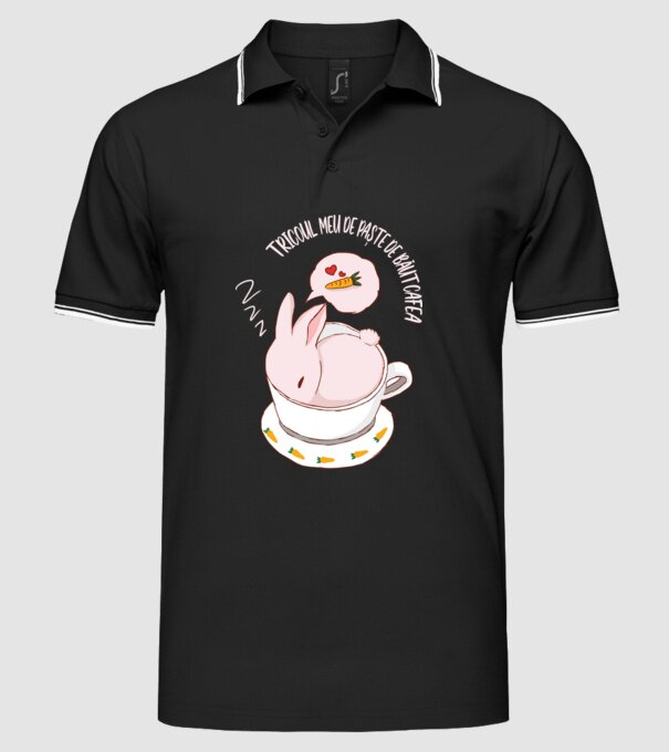tricoul meu de Paște de băut cafea model negru pe tricou