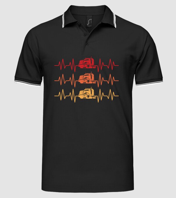 truck driver model negru pe tricou
