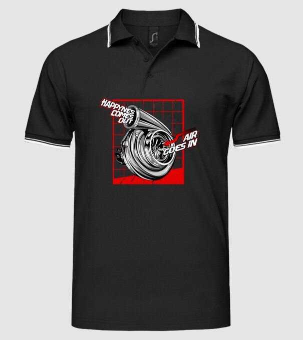 Turbo model negru pe tricou