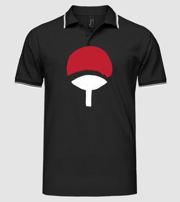 Uchiha logo model negru pe tricou