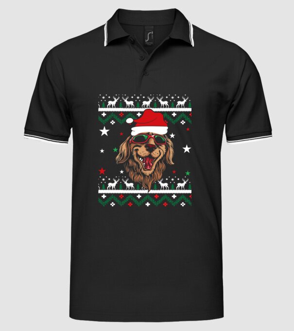 Ugly sweater dog model negru pe tricou
