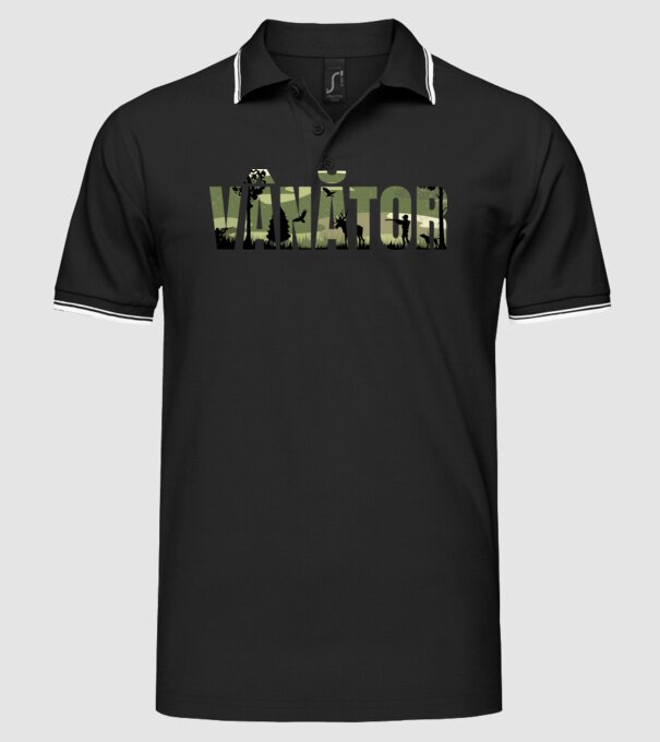 VÂNĂTOR model negru pe tricou