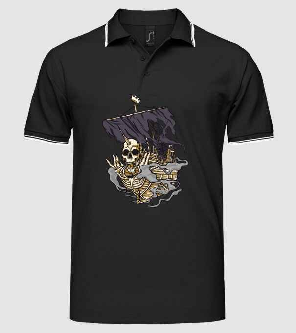 Vapoare model negru pe tricou