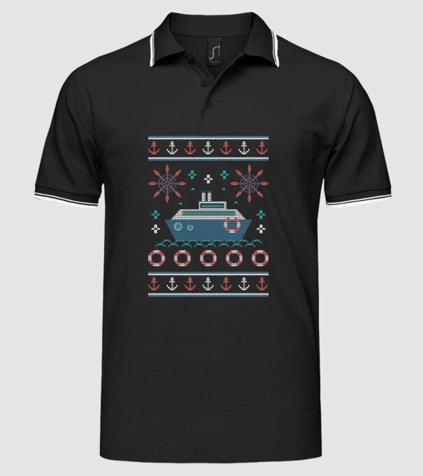 Vapoare model negru pe tricou