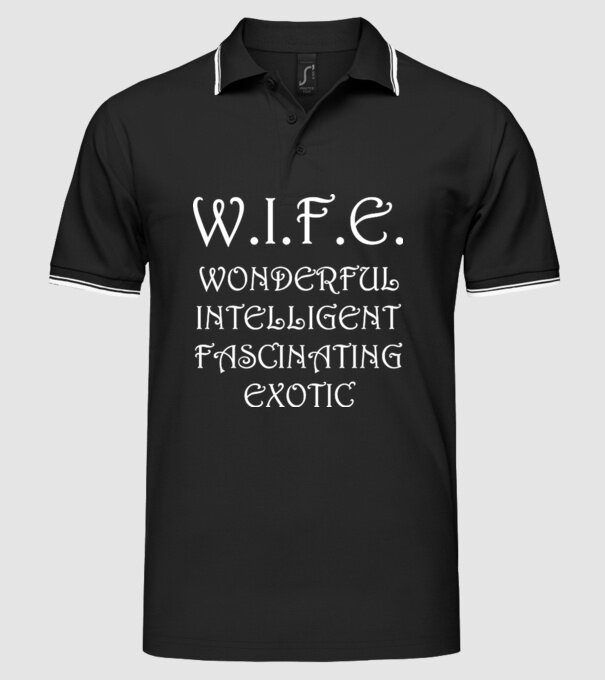 W.I.F.E. model negru pe tricou