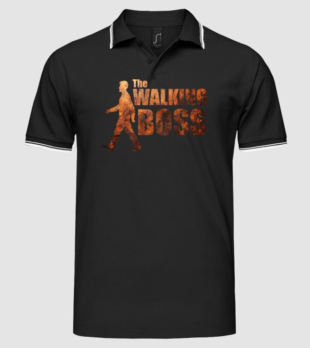Walking boss model negru pe tricou