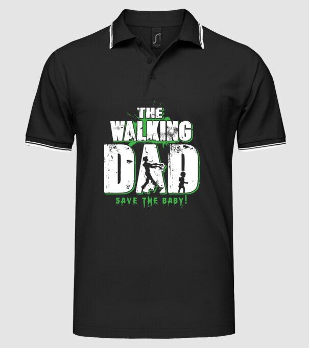 Walking dad green model negru pe tricou