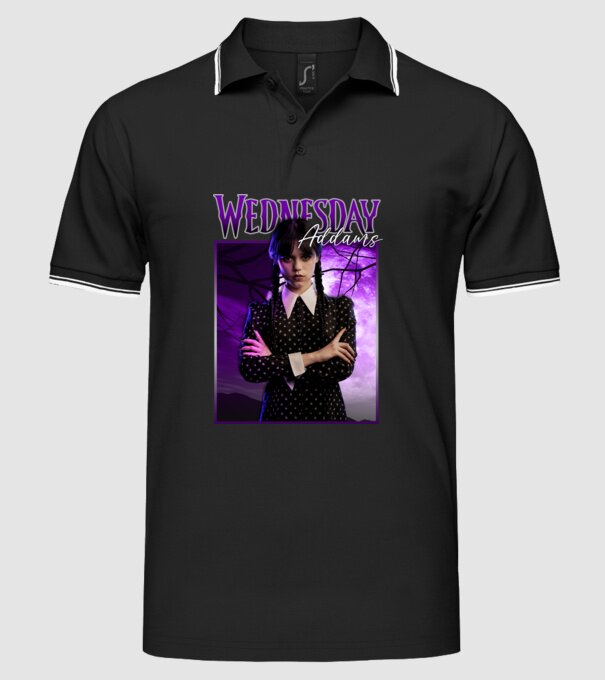 Wednesday Addams model negru pe tricou