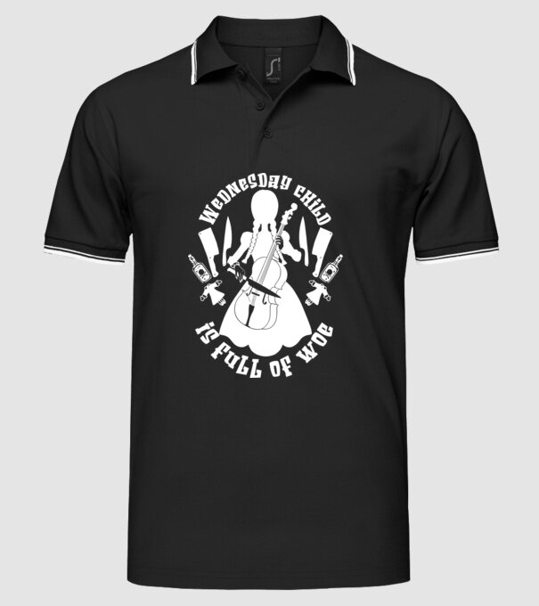 Wednesday child is full of woe model negru pe tricou