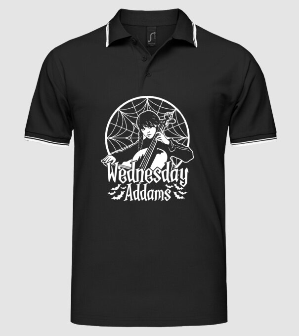 Wednesday Window model negru pe tricou