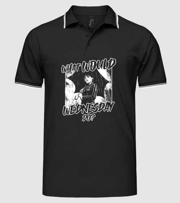 What would Wednesday do model negru pe tricou
