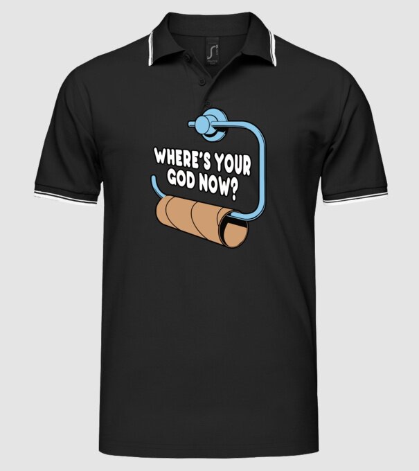 Where's your god now model negru pe tricou