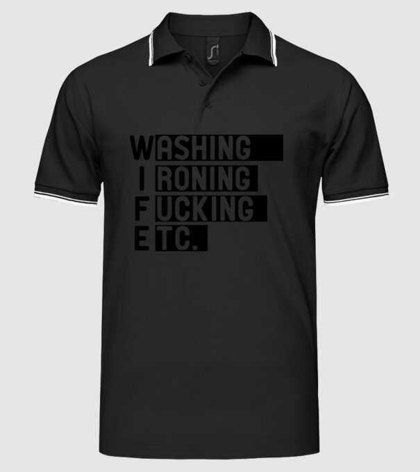 WIFE model negru pe tricou