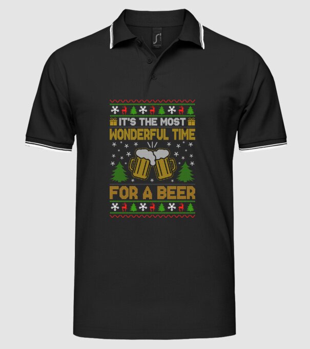 Wonderful time for a beer model negru pe tricou