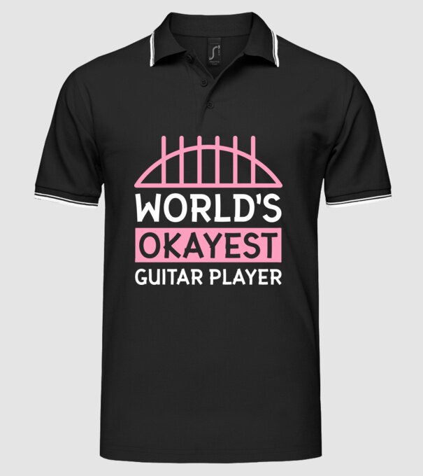 World's okayest guitar player model negru pe tricou